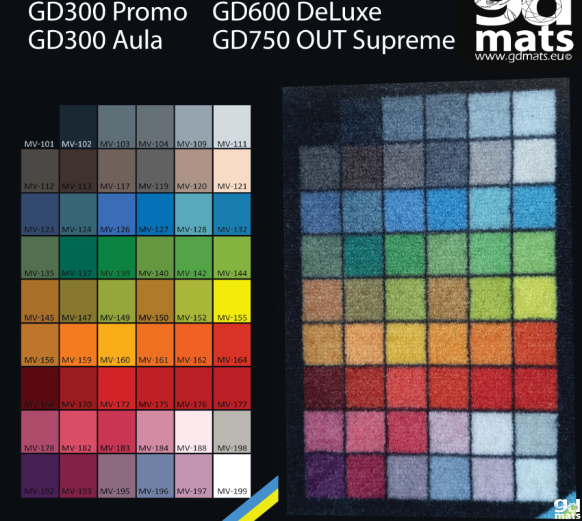 štandardné farby pre potlač kobercov | GDmatsEU