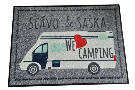 GDmtasEU | rohožka pre milovníkov campingu s vlastným textom -  70x60 cm