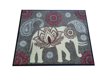 GDmatsEU  Logo rohožka - rohožka s indickým motívem a slonem - 70x60 cm