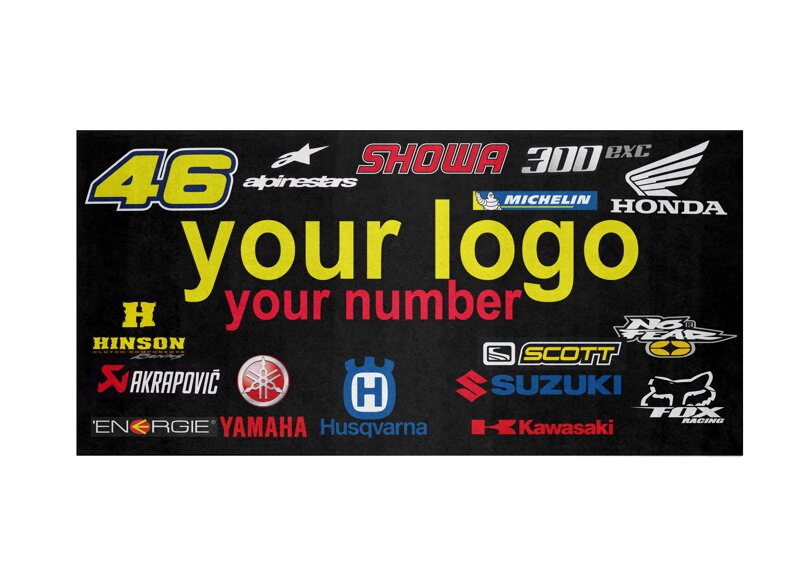 GD300 promo - Motocrossmatte  mit eigenem Design und Logo- 200 x 100 cm